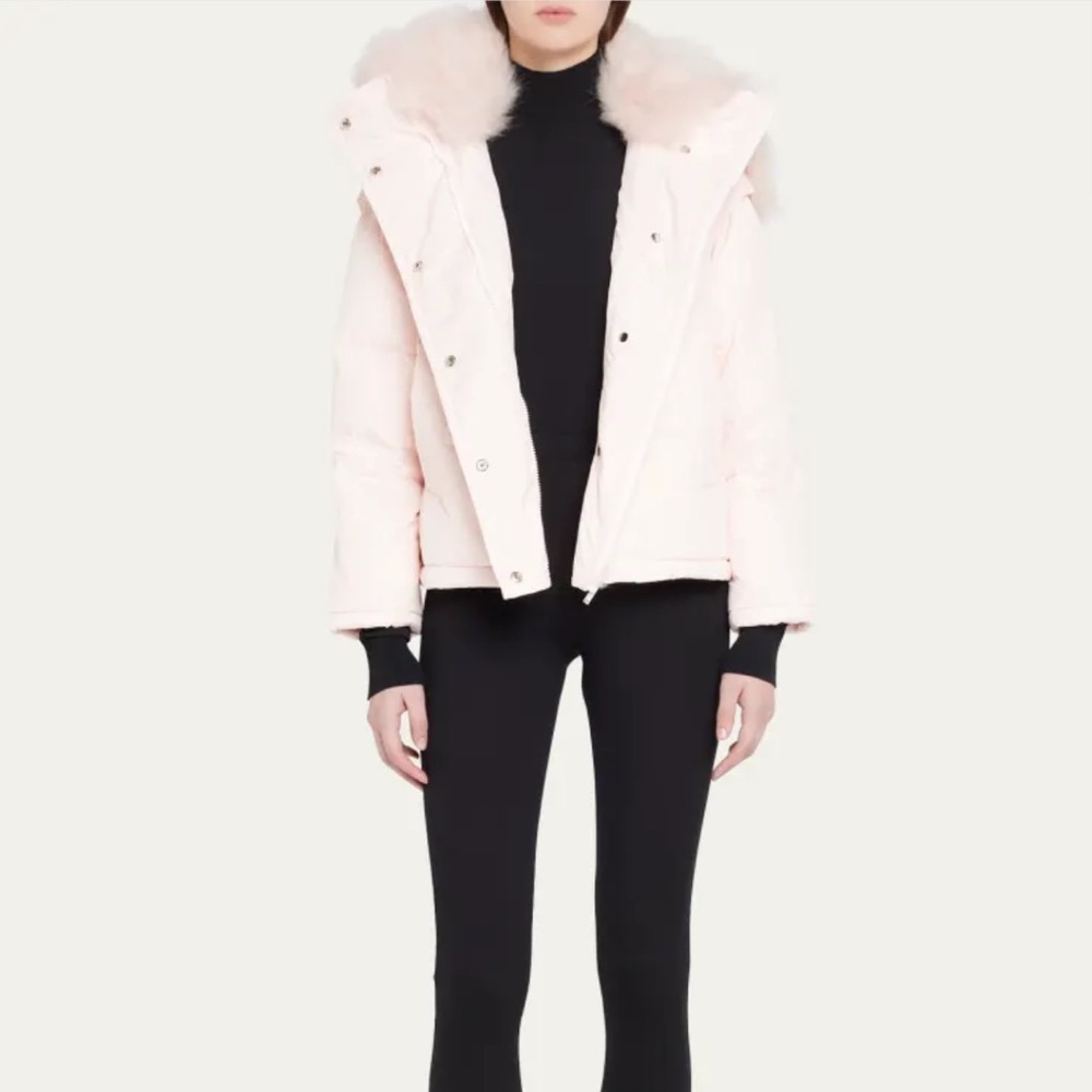 Yves Salomon convertible puffer jacket with shearling trim